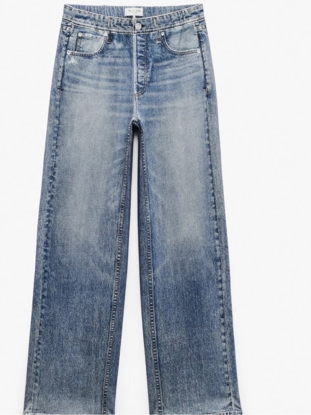 rag & bone  Miramar Light Blue Wide-Leg Jeans in Excellent Preloved Cond